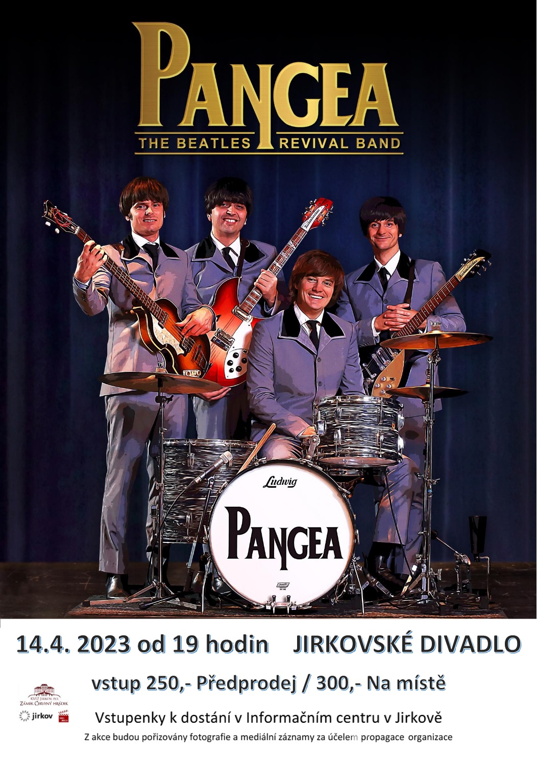 Koncert PANGEA – The Beatles Revival Band 14.4. 2023 v Jirkovském divadle
